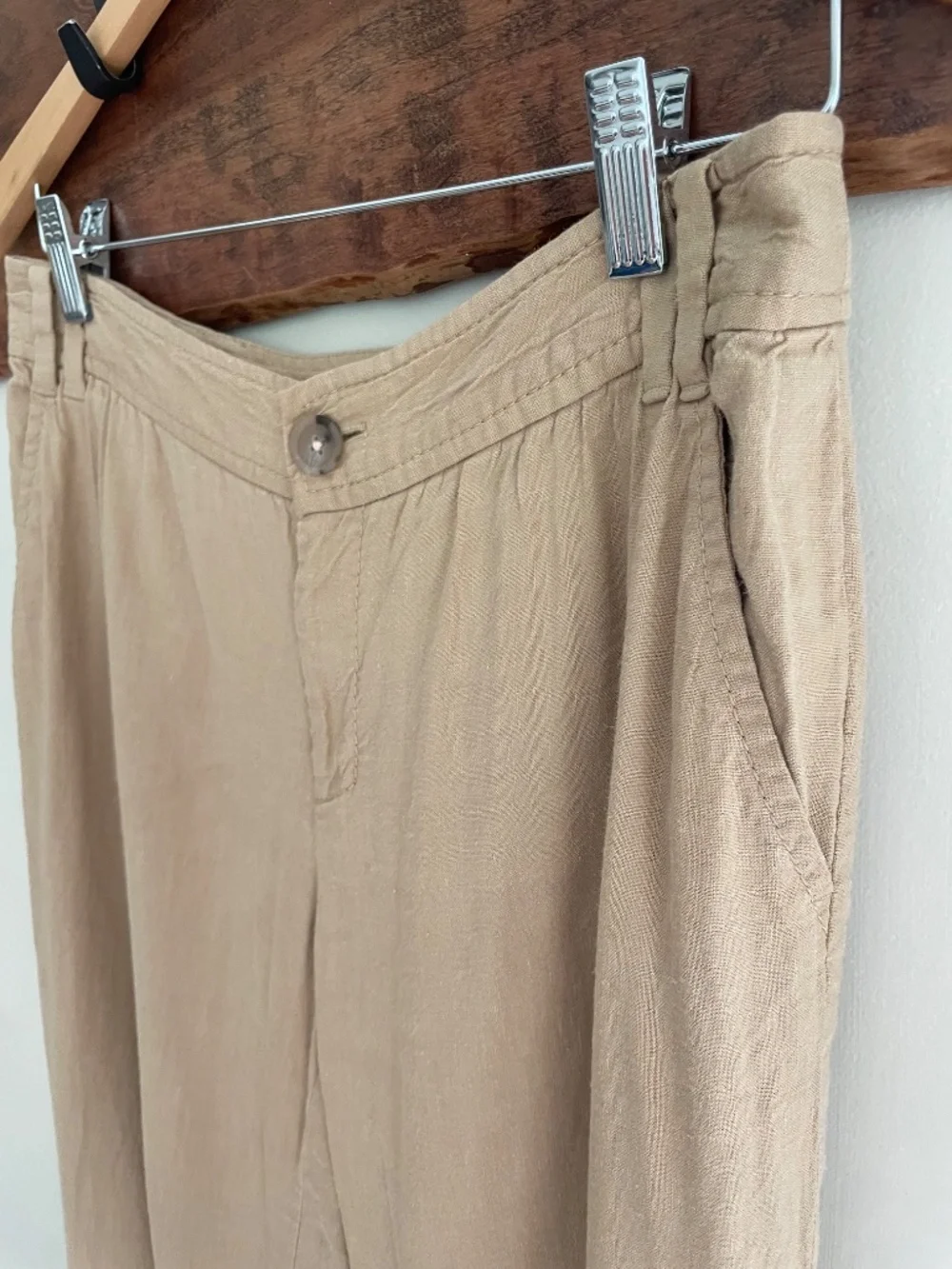 Banana Republic Neutral Linen Blend Pants 6 Y2K